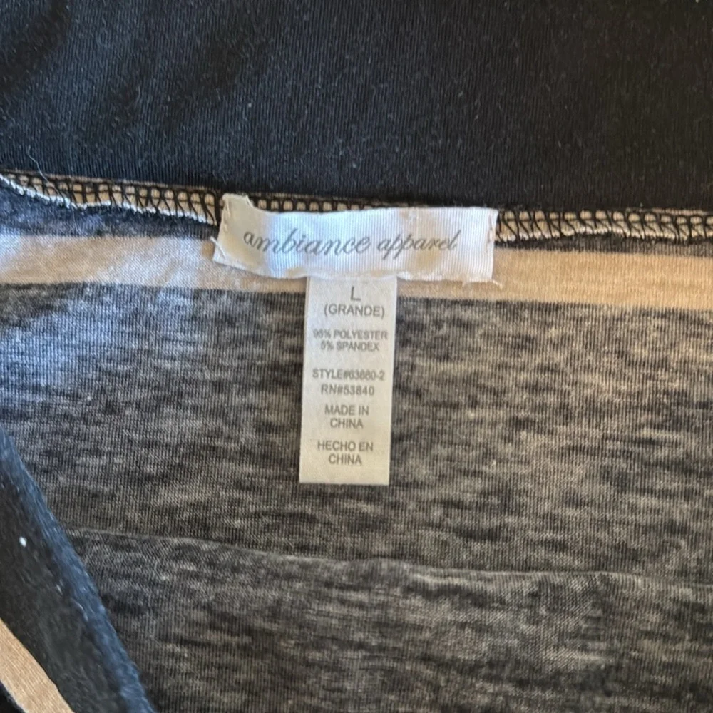 Ambiance Apparel Women’s Knit Striped Black and Tan Long Skirt size Large
